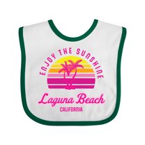 Inktastic Summer Enjoy the Sunshine Laguna Beach California in Pink Boys or Girls Baby Bib
