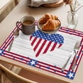 thumbnail image 3 of Independence Day Placemats Set of 12, Love Heart USA Flag Wood Grain Non-Slip Place Mats Washable Table Mats for Kitchen Dining Table Decorations Indoor/Outdoor, 3 of 9