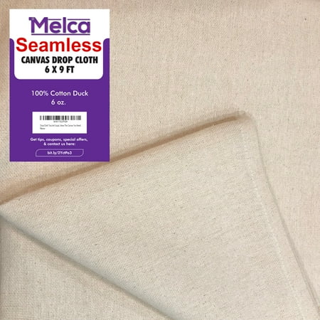 Melca Drop Cloth - 6x9 Finished Size (100% Cotton) Seamless Beige