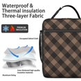 thumbnail image 2 of Brown and Black Checkered Pattern Insulated Lunch Bag for Men Women,Waterproof Lunch Box for Work,Picnic or Travel,Thermal Insulation,10.63x9.06x3.54 Inches, 2 of 5