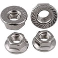 thumbnail image 3 of Nut Insertion M5 M12 Left Hand Thread Hex Serrated Flange Nut 304 Stainless Steel Reverse Thread Hexagon Serrated Spinlock Flange Nuts Tool (Size : M5(5pcs)), 3 of 5