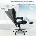 thumbnail image 4 of Hoffree Executive Office Chair Massage and Footrest Ergonomic Computer Desk Chair Reclining High Back Leather Office Chair Lumbar Back Support Swivel Rolling for Home Office Black, 4 of 9