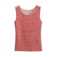 thumbnail image 6 of Liweisiy Women's Vintage Tank Tops Floral Sleeveless Crewneck Loose Fit Shirts Summer Casual Layering Tops With Pockets Pink-3 M, 6 of 6