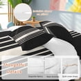 thumbnail image 3 of Black Beige Striped Duvet Cover Set, Modern Farmhouse Retro Lines Soft Duvet Cover California King Bedding Set 4 Pieces, 1 Quiltcover and 2 Pillowcases with Zipper, 1 Bed Sheet for All Seasons, 3 of 9
