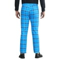 thumbnail image 3 of INSPIRE CHIC Plaid Printed Trousers for Men's Color Block Regular Fit Checked Dress Pants, 3 of 6
