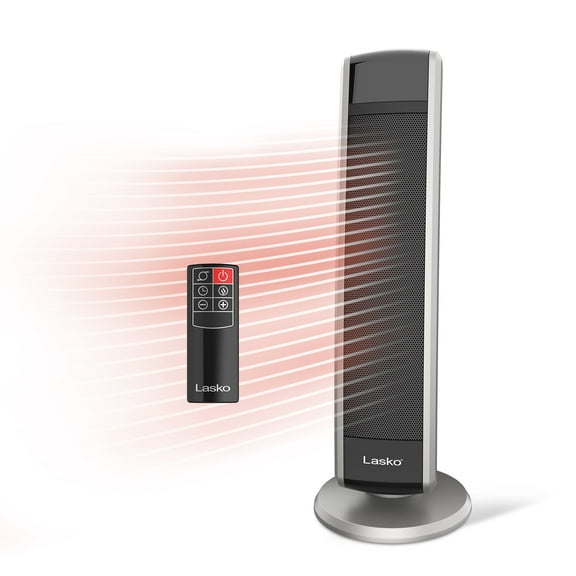 Lasko 29" 1500W Electric Digital Ceramic Tower Space Heater with Remote, Black, 5586