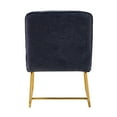 thumbnail image 4 of Modern Accent Chair Velvet Side Chair with Metal Base, Upholstered Armless Dining Chair, Minimalist Design Vanity Chair for Living Room Home Office Bedroom, Navy, 4 of 7