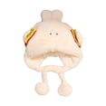 thumbnail image 2 of Bonito gorro de peluche, cómodo gorro de dibujos animados para vacaciones, compras al aire libre. Beige, 2 of 8