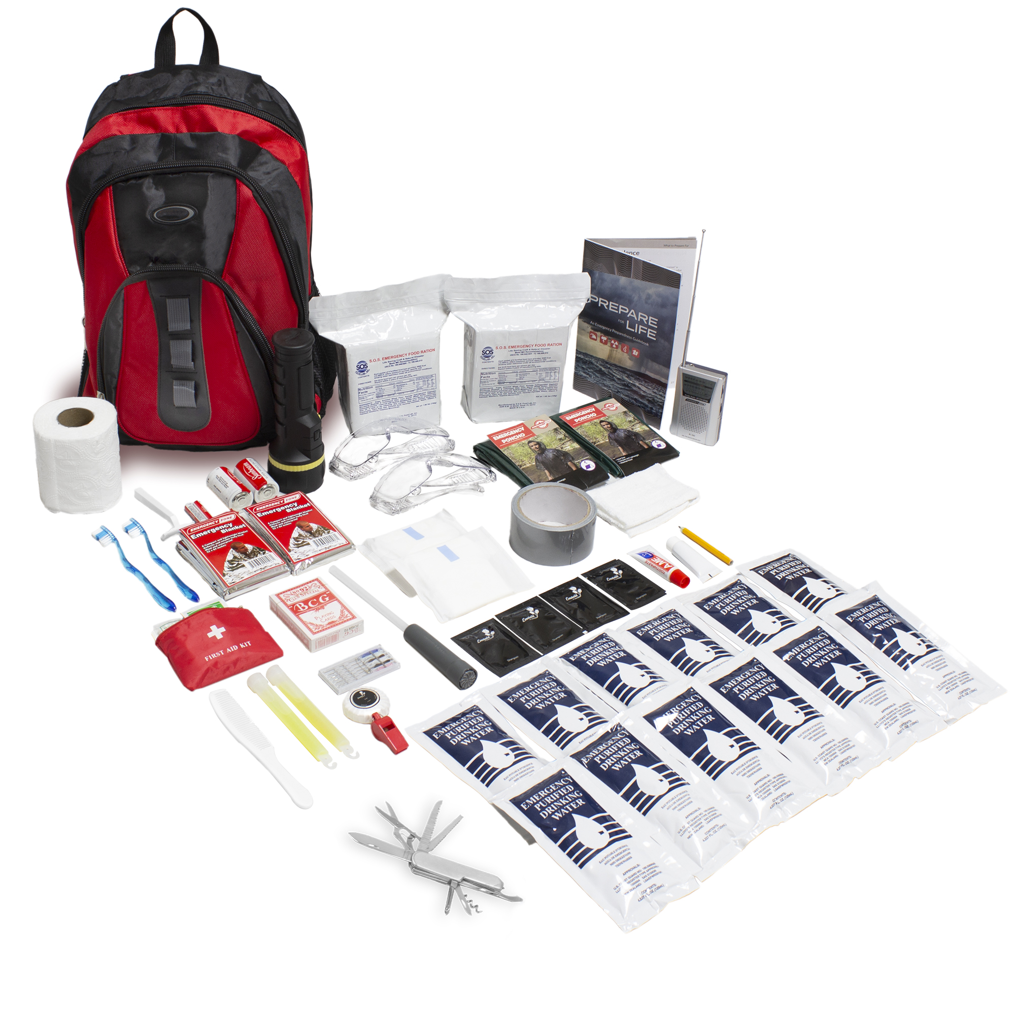 Essentials Complete Emergency Survival Kit 2 Person (Red)