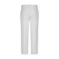 thumbnail image 4 of BXINGOHAI Casual Cotton Linen Solid Pants For Men Breathable Slim Fit Long Pants With Pocket Button Zipper Elastic Waistband Pants White,L, 4 of 5