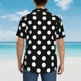 thumbnail image 4 of Pofeuu Black and White Polka Dot Print Hawaiian Shirt for Men Sleeves Casual Button Down Summer Beach Dress Shirts T-Shirts,3X-Large, 4 of 7