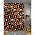 thumbnail image 2 of Halloween Elements Plaid Cat Bat Pumpkin Cobweb Orange Shower Curtain Set ，Waterproof Fabric Shower Curtains Shower Curtains for Bathroom,Bathroom Decor 36"x72", 2 of 6