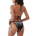 thumbnail image 2 of Zufioo 3d Black and White Checkerboard Tunnel for Women's Bikini Set,High Elastic Swimsuit and Swim Trunks Two-piece Set-Removable Chest Pad,Strap Style,Pool and Beach Swimwear-Medium, 2 of 7