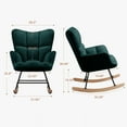 thumbnail image 5 of GIANNA Rocking Chair, Nursery Bedroom Furniture, with Wing Backrest Wide Armrest, Green, 5 of 6
