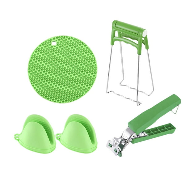 Juego de cocina anti-escaldaduras, utensilios de cocina duraderos y resistentes al calor, herramientas de elevación para verde