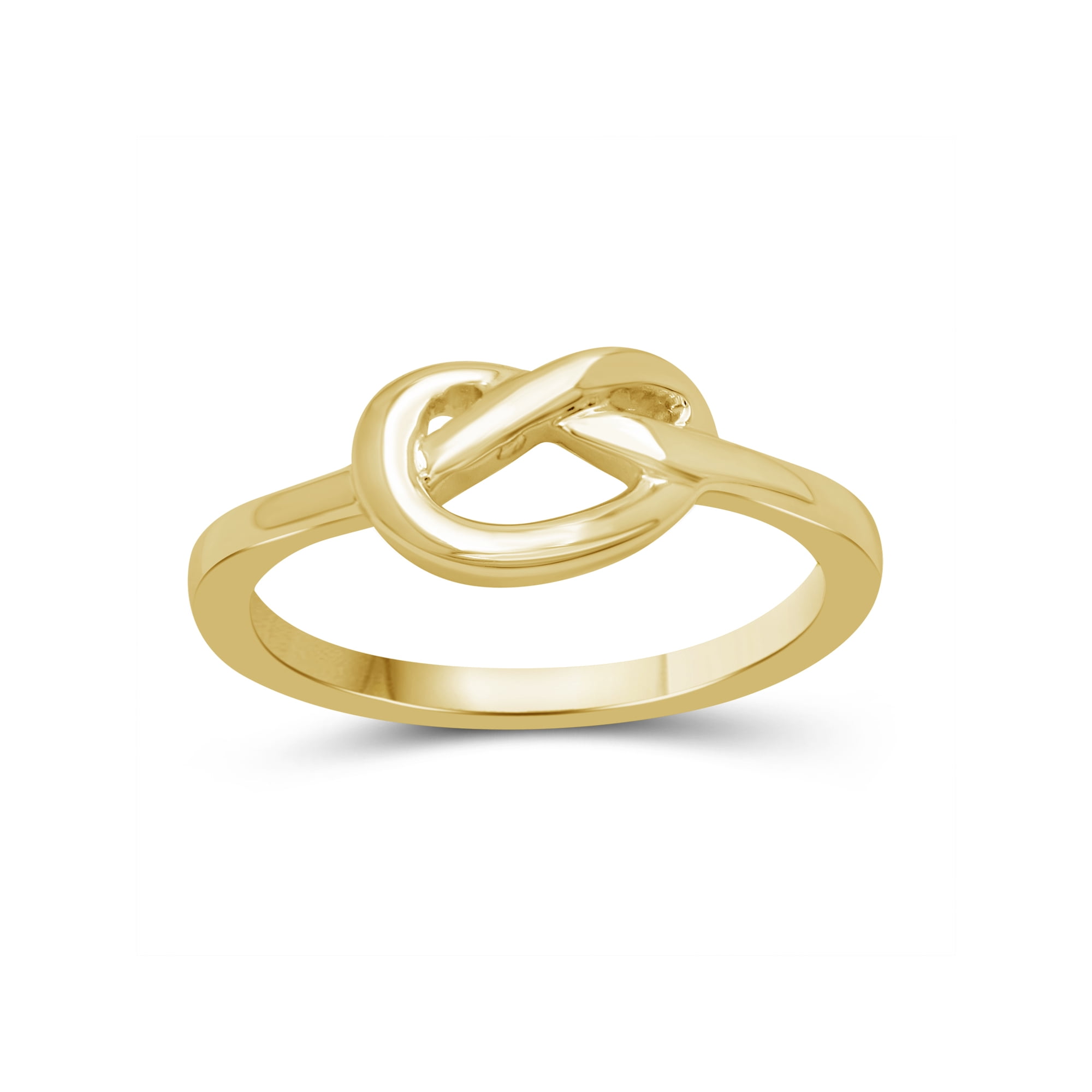 JewelersClub 14K Gold Over Silver Love Knot Friendship Ring for Women | Dainty Gold over Silver Promise Ring For Women | Silver Celtic Knot Ring For Women