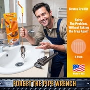 FlexiSnake Pro Drain Weasel Snake Hair Clog Remover أدوات السباكة ، 5 Pack