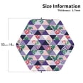 thumbnail image 2 of Lsque Plaid Flamingo Pattern 4" Drink Coasters Set of 4, PVC Leather Absorbent Coasters, Table Coaster Set Decorative Coffee Cup Coasters Housewarming Gift -Hexagon, 2 of 6