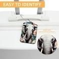 thumbnail image 3 of Elephant Luggage Tag, Travel Tags, Handbag Tag - Square PU Leather 2 Pack with Privacy Cover and Stainless Steel Ring - Suitable for Travel, Backpack, Handbag [Amazon Approved], 3 of 7
