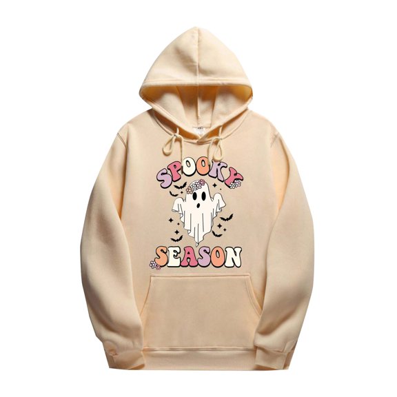 Certgust Hoodie Under $10 Womens Cute Print Casual Long Sleeve Neck Sweatshirt for Fall Winter Comfortable Layered Outfits
