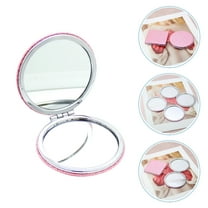 LEORX Folding Mirror Mini Round Makeup Mirror Pink 1Set