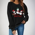 thumbnail image 3 of Aboser Oh,What fun! Merry Christmas Sweatshirt Women Y2k Shirts Trendy Xmas Snowman Print Pullover Comfort Long Sleeve Tops Loose Round Neck Sweatshirts, 3 of 5