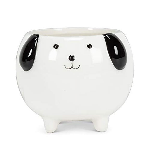 Abbott Collection 27-MINIKIN-355 Sm Dog on Legs Planter-3" H, 3 inches H, White
