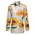 thumbnail image 4 of Sunflower Flowers on Old Fashioned Letters Romantic Long Sleeve Blouse Woman Streetwear Casual Shirts Summer Oversize Woman Streetwear Clothing Birthday Present, 4 of 7