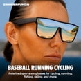 thumbnail image 4 of GRINDERPUNCH Polarized Shield Sunglasses for Men & Women Flat Top Oversized Square Lens UV400 Protection - Silver, 4 of 10