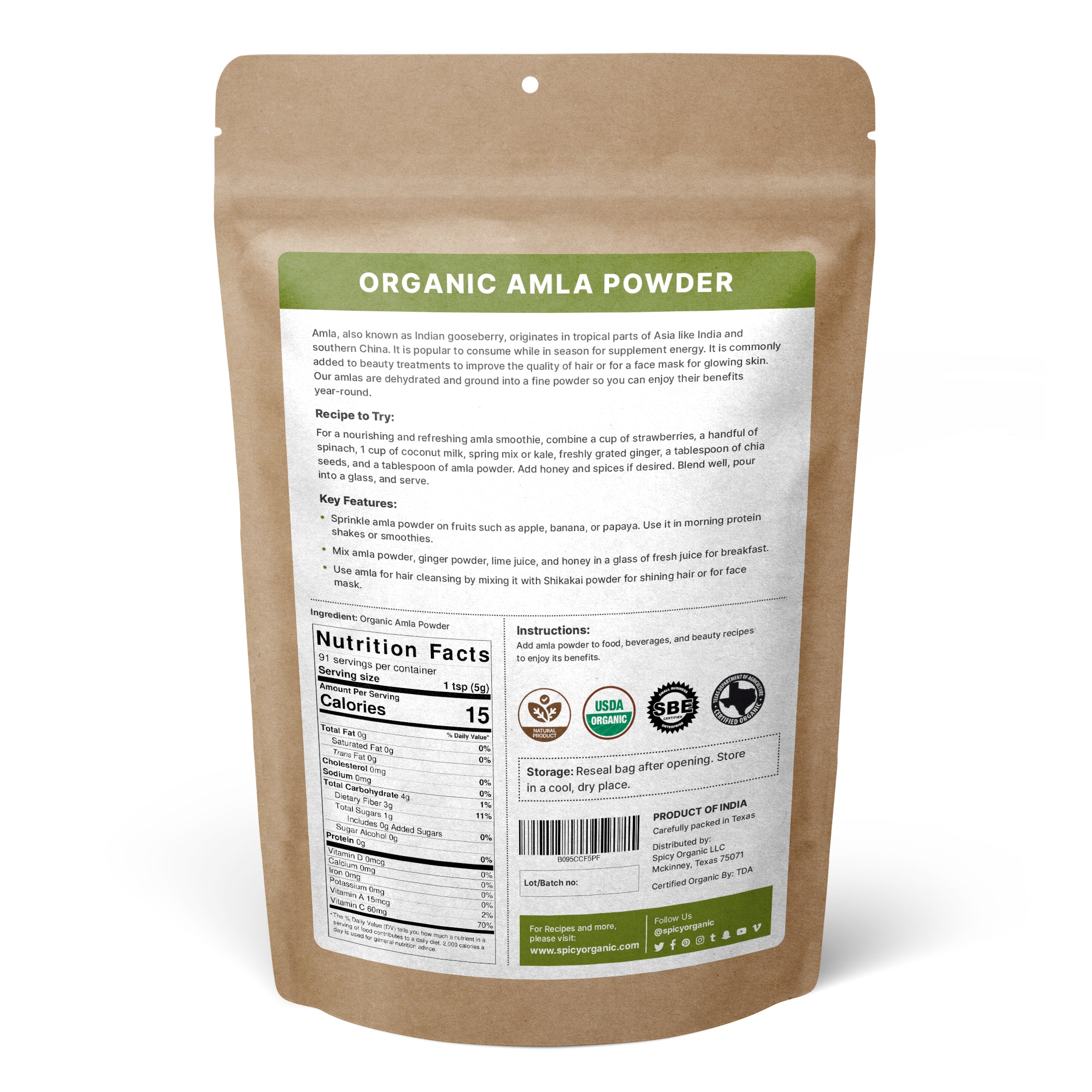 Organic Amla Fruit Powder - Immune Booster, Digestion Support, and Radiant Skin and Hair - image 2 of 6