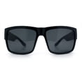 thumbnail image 5 of Brush Kush Graffiti Logo Rectangle Sport Horn Rim Plastic Sunglasses Shiny Black Silver Logo, 5 of 8