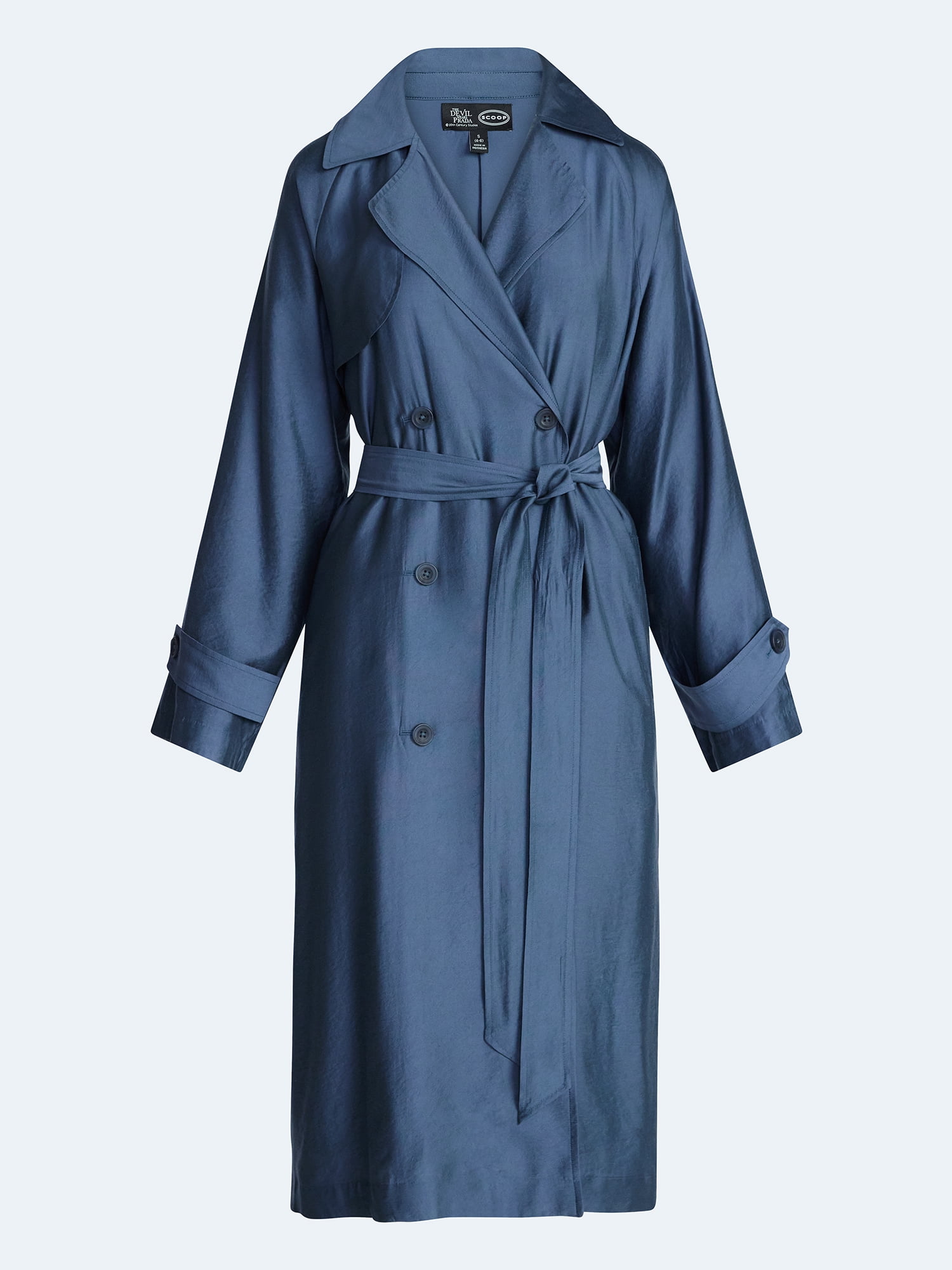 Devil Wears Prada Scoop Collection Women’s and Women's Plus Trench Coat, Sizes XS-4X