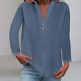 thumbnail image 2 of Womens Shirts Summer Fashion Casual V Neck Button Up Short Sleeved Blouse Womens Tops, 2 of 6