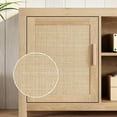 thumbnail image 6 of Rattan TV Stand for 65 inch, Boho Entertainment Center with Adjustable Shelves, Natural Oak TV & Media Cabinet 2-Tier Storage for Living Room Bedroom, 6 of 6