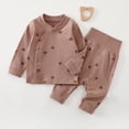 thumbnail image 2 of Akiihool Baby Boy Clothes Fall Baby Boy Clothes Flannel Plaid Outfits Long Sleeve Hoodie Romper Fall Winter 2 Pcs Clothes for Boy Coffee,3-6 Months, 2 of 7