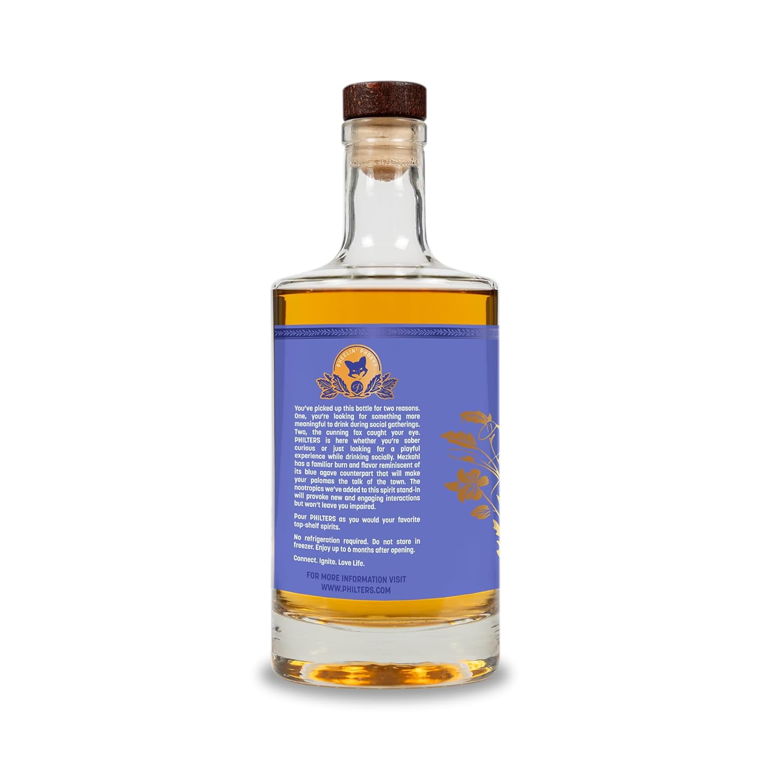 Philters Non-Alcoholic Mezkahl, Zero Proof Mezcal Spirit, Alternative Drink, Natural Flavors, 25 Fl Oz