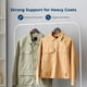 thumbnail image 4 of Ganchos de Madera Premium Serenelife, Ahorradores de Espacio, Resistentes, con Gancho Metálico Giratorio de 360°, para Abrigos, Pantalones y Vestidos, Marrón, Pack 10, 4 of 6