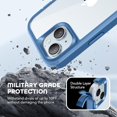 thumbnail image 6 of Compatible with iPhone 15 Plus Case, with Built-in 9H Tempered Glass Screen Protector + 2X Camera Lens Protector, Dustproof Cover Designed Full Body Rugged Shockproof Phone Case 6.7", Blue, 6 of 14