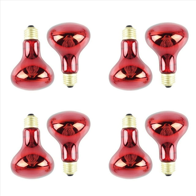Bombilla de Luz Infrarroja de 8 Paquete de 100W Luz Roja Bombillas de para Lagartos Mascotas Dragones Barbudos Camaleones Serpientes Reptiles y Anfibios 220V