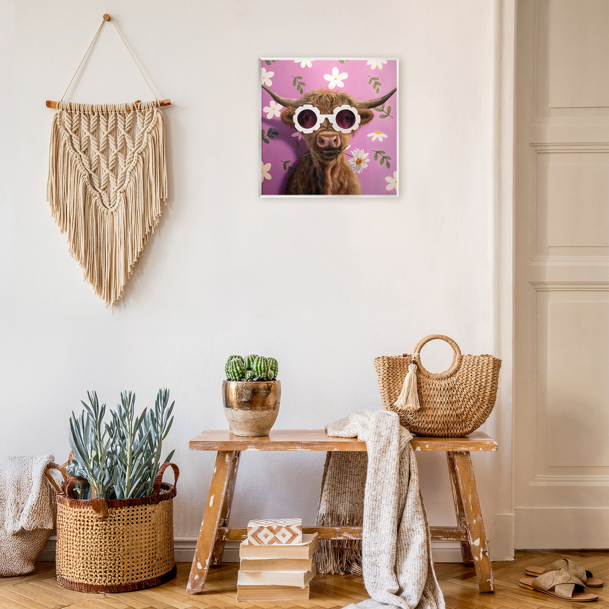Stupell Industries Fresh As A Daisy Cattle Wall Plaque Art, design by Lucia Heffernan