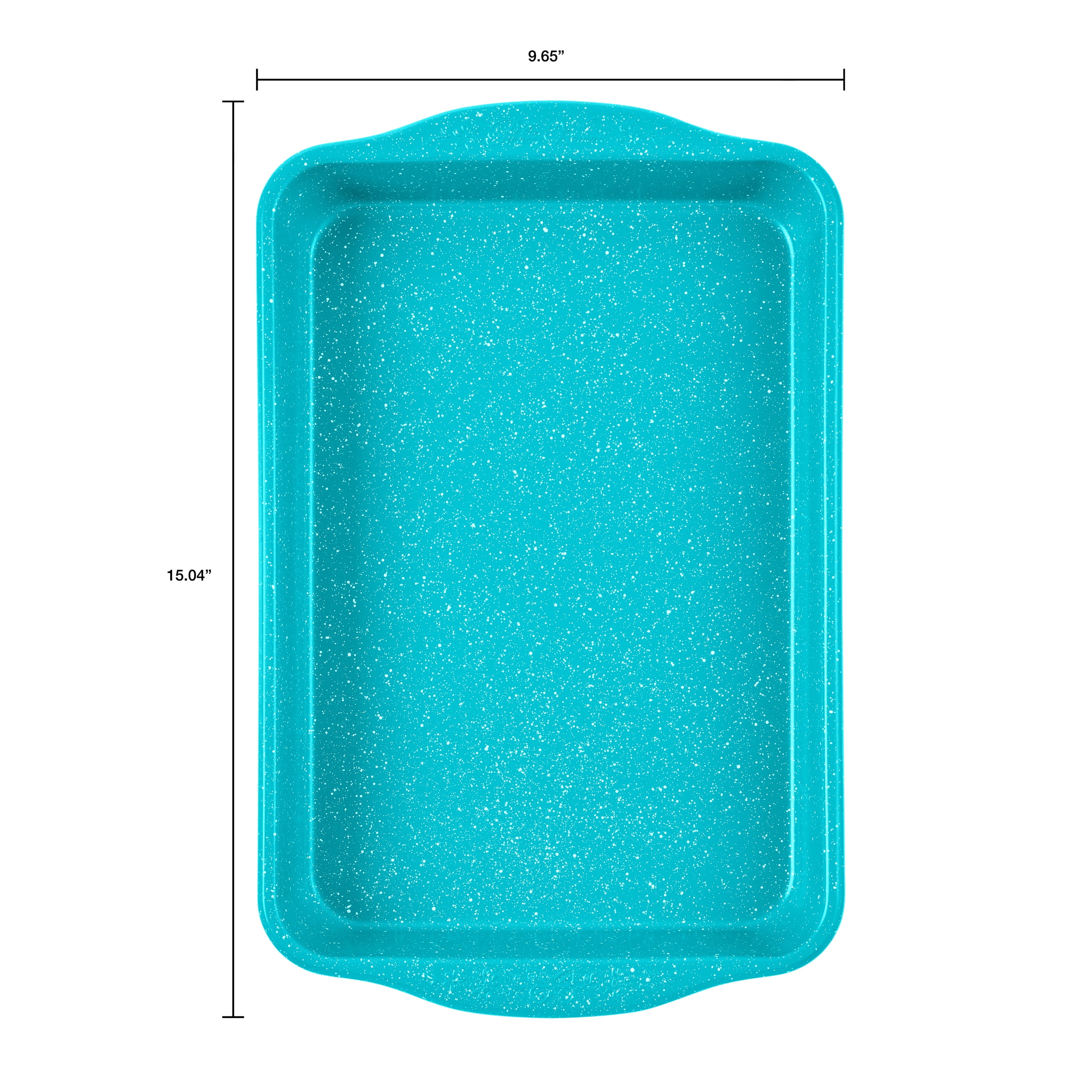 The Pioneer Woman Teal Speckle 9" x 15" x 1'' Nonstick Aluminum Baking Sheet
