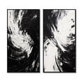 thumbnail image 2 of Designart "Finding Equilibrium Minimal Black and White Art" Abstract Painting Framed Wall Art Set Of 2 - Modern Black Framed Canvas Set For Living Room Decor, 2 of 6