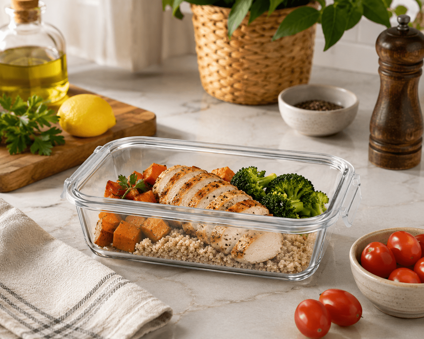 Con-Tact Rectangular Glass with Easy Snap Lid -2.7c