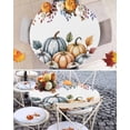 thumbnail image 6 of Round Fitted Tablecloths Retro Thanksgiving Pumpkin Leaf Waterproof Table Cover for Kitchen Dining Party Decor Autumn Maple Leaves,55"-60", 6 of 6