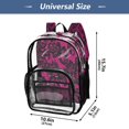 thumbnail image 4 of Large Clear PVC Backpack Heavy Duty See Through Backpack for Adults Work Travel, Pink-lace Printed 12L, 4 of 8