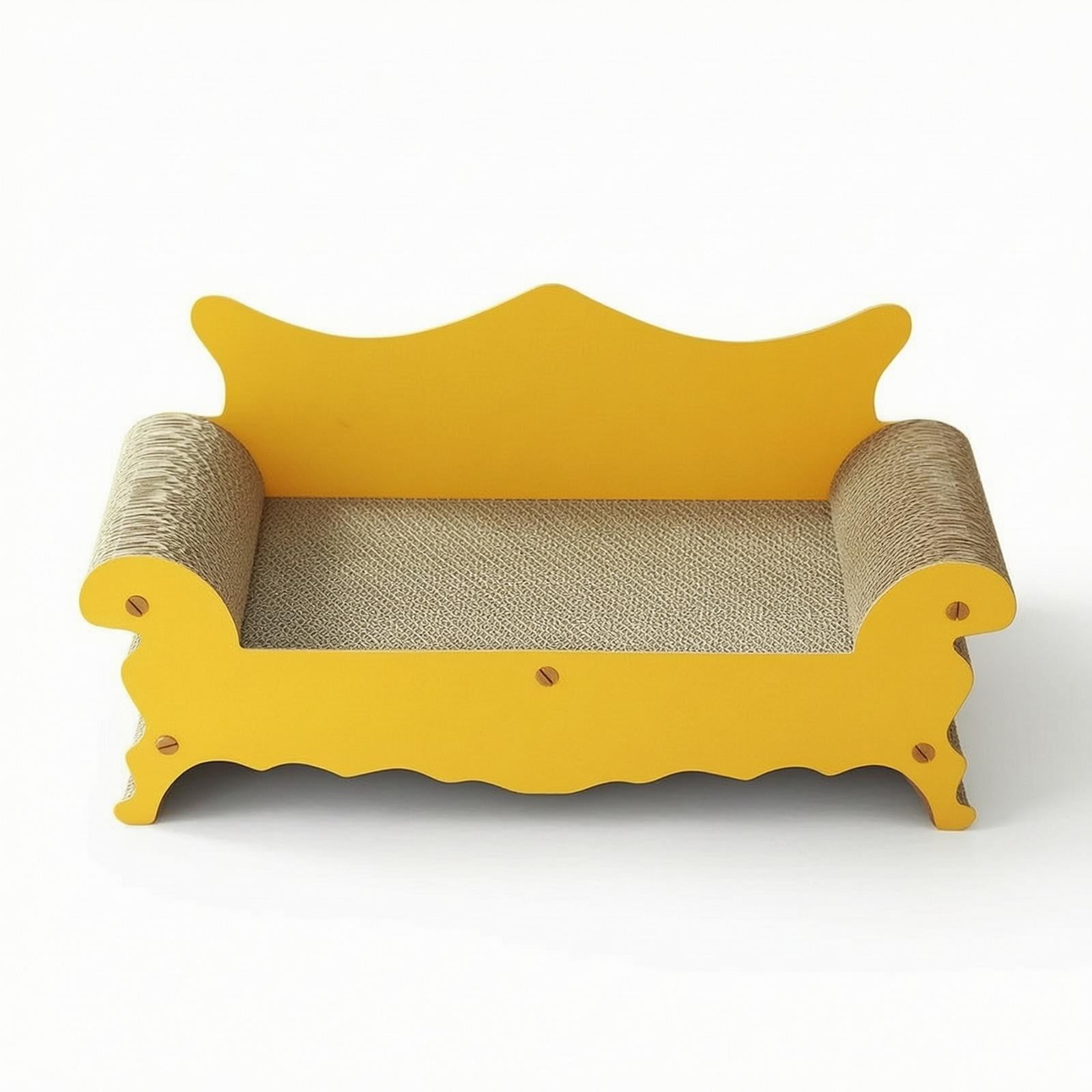Bvdfgk Cat Scratching Sofa Corrugated Cat Sofa Vintage for Cats Kittens Living Room Yellow