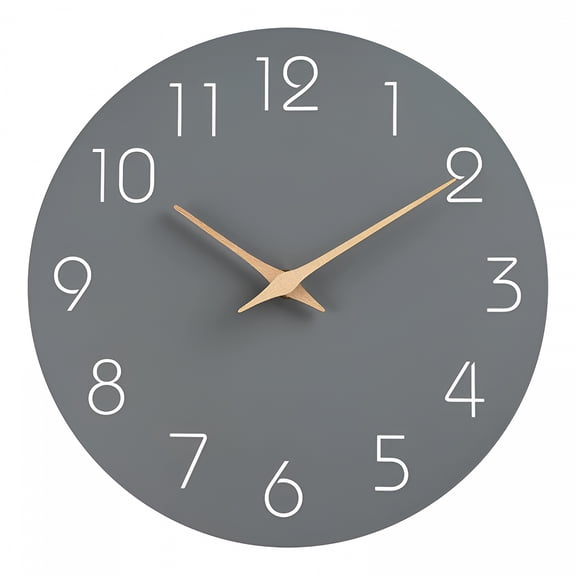 DESIGNICE Silent Wall Clock Silent Sleeping Environment Wall Clock Wall Clock Silent Non-Ticking Battery Operated Wooden Hanging Clock for Home Bathroom School