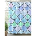 thumbnail image 2 of Mermaid Tail Backdrop Shower Curtain, Fish Scale Waterproof Shower Curtain Set with 12 Hooks Lightweight Washable Fabric Shower Curtains for Bathroom 48x72 Inches, 2 of 6