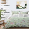 thumbnail image 4 of Flower Green Bedding 3 Piece Duvet Cover Set California King, Blue Pink Daisy Wildflower Floral Botanical Soft Microfiber Comforter Cover with Zipper Closure & Pillowcases, FadeResistant Quilt Cover, 4 of 9