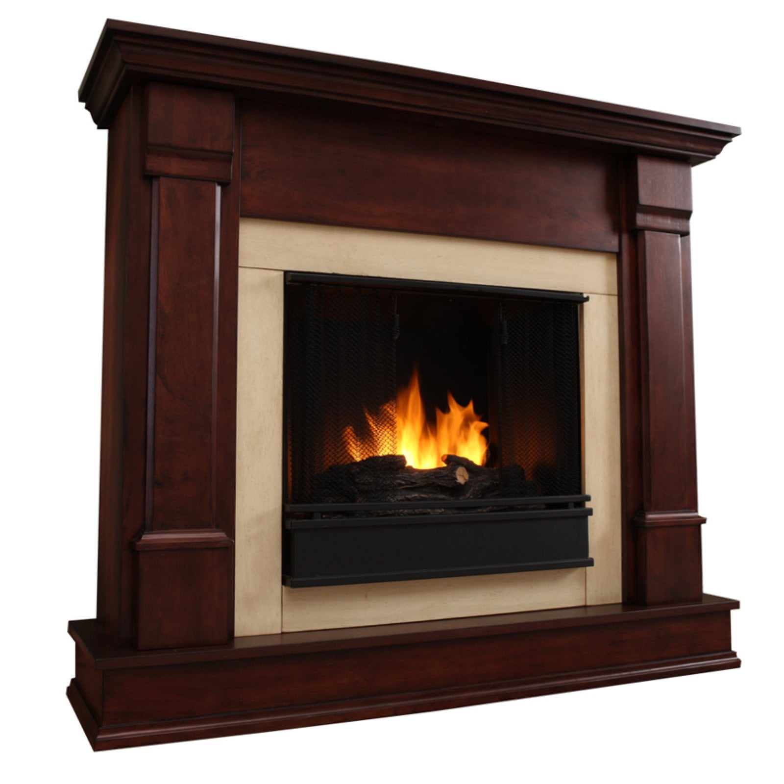 Real Flame Silverton Ventless Gel Fireplace Dark Mahogany